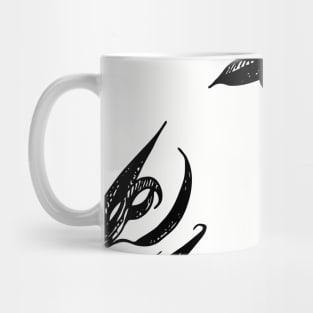 Dancing plants. Laconic author's drawing for your things. Mug